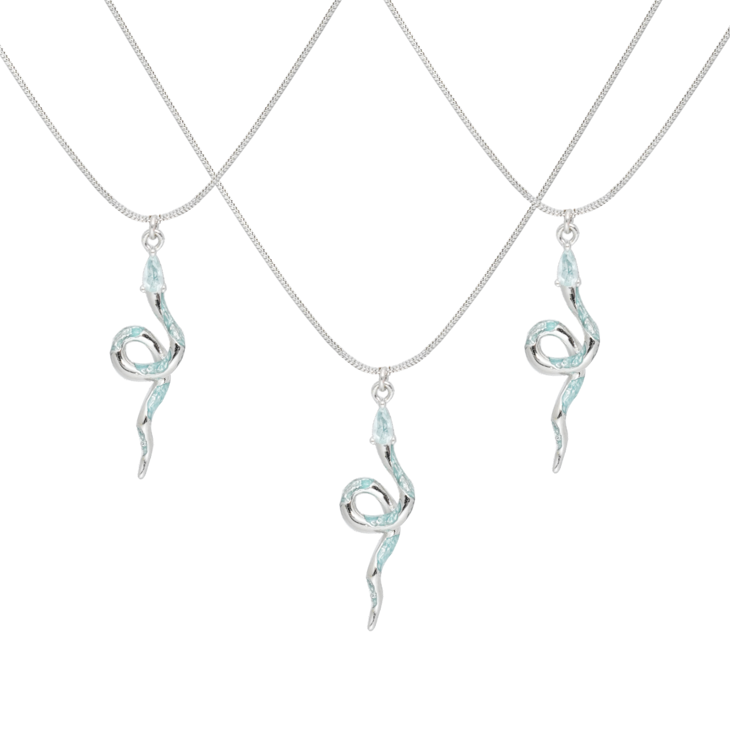 Frozen snake silver necklace with intricate design and shimmering accents for stylish jewelry lovers