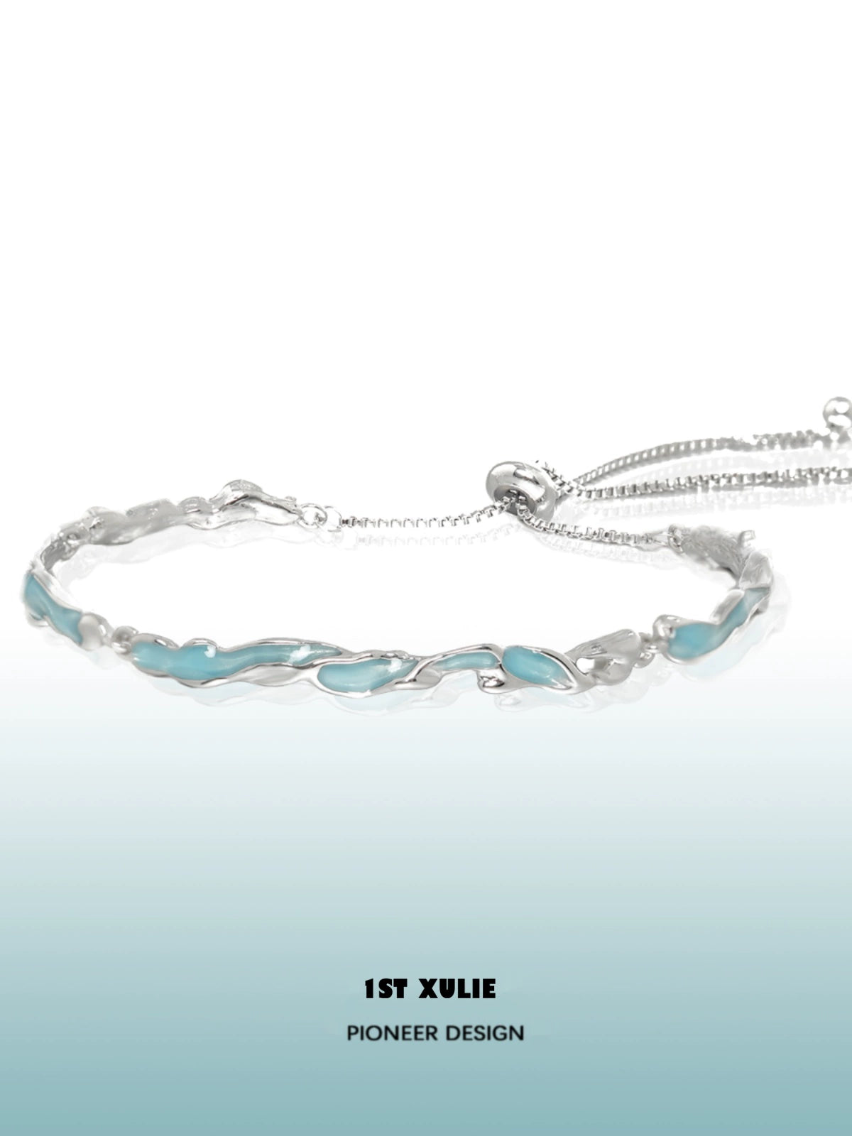 Ocean tide blue bracelet with a sleek design and silver accents for a stylish accessory