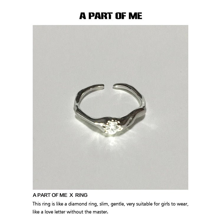 Silver A PART OF ME starry dream romantic ring with a delicate diamond design for a timeless look