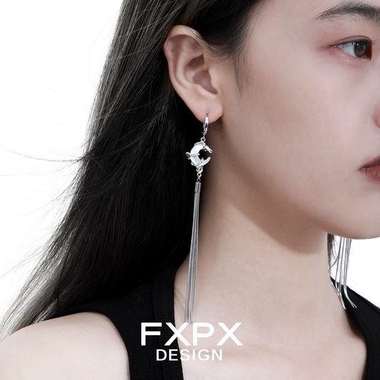 Elegant frosted tassel earrings with sleek design for a stylish look
