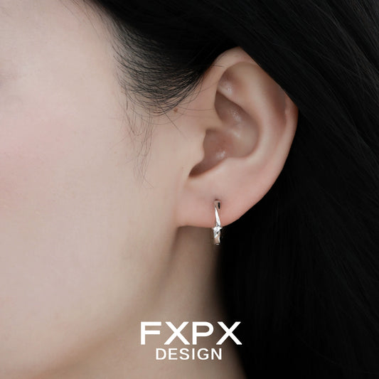 Stylish FXPX Gothic Cross Earrings in Silver, perfect for adding edgy flair to any outfit
