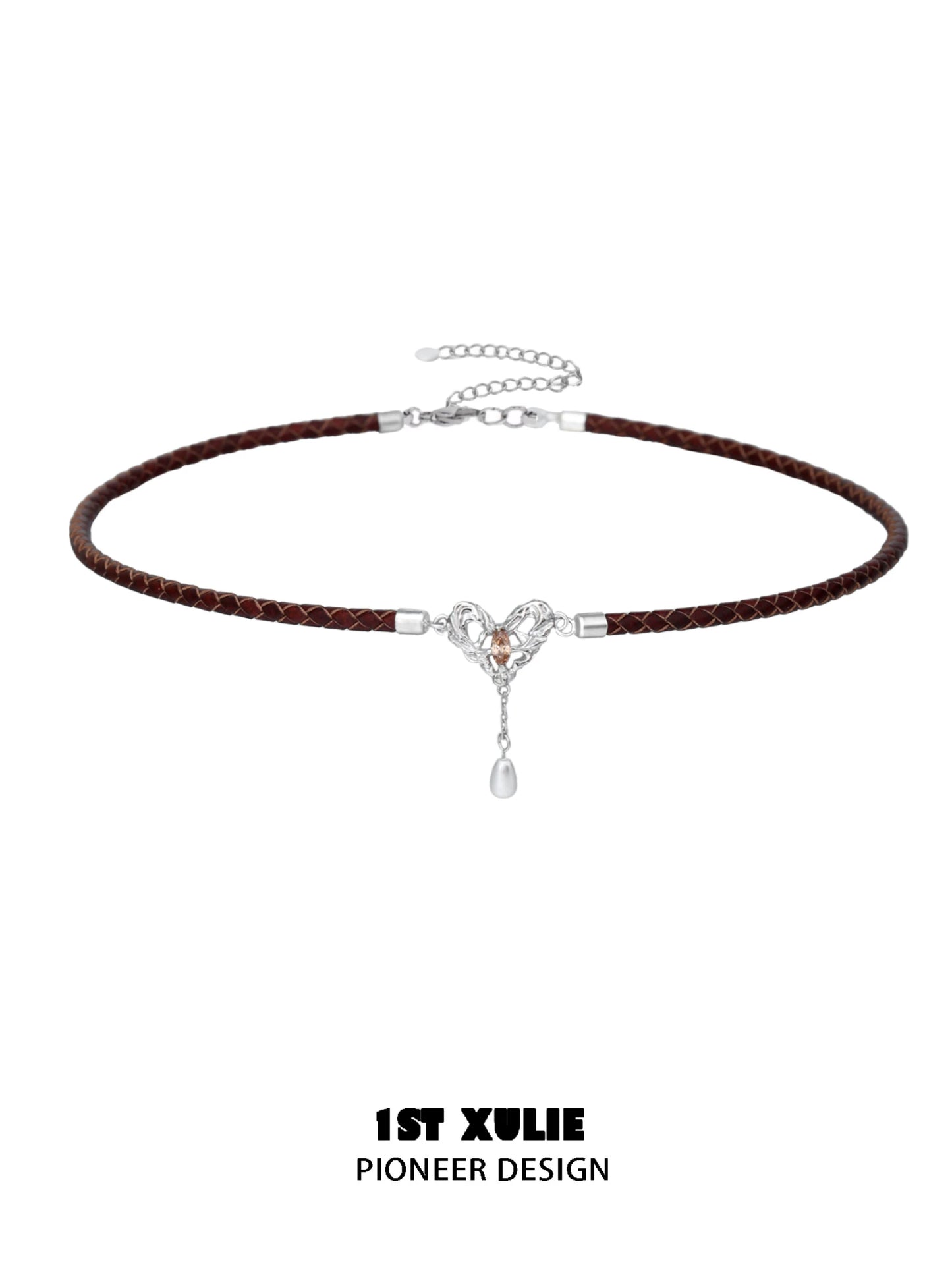 1ST XULIE Heart Pendant Collarbone Chain Necklace with Elegant Design and Adjustable Length