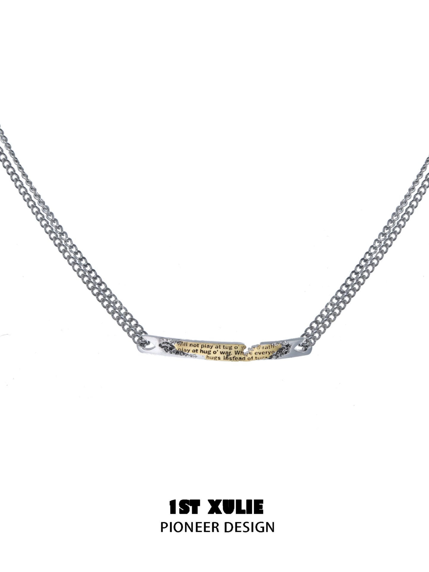 Immortal bond couple necklace with a unique design and engraved sentimental messages