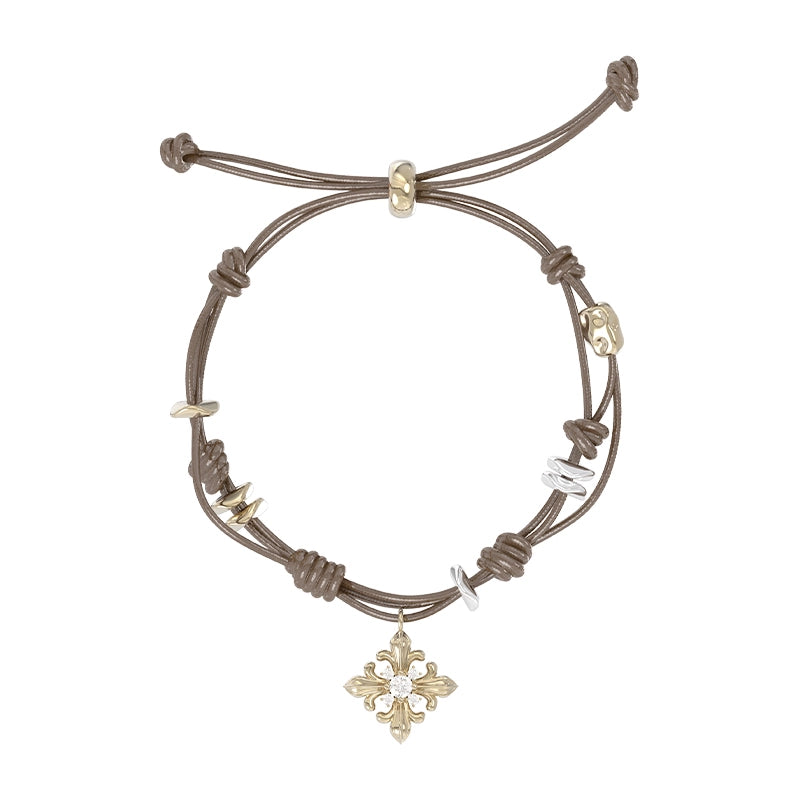Twilight Iris braided bracelet with adjustable closure and decorative charm for a stylish look