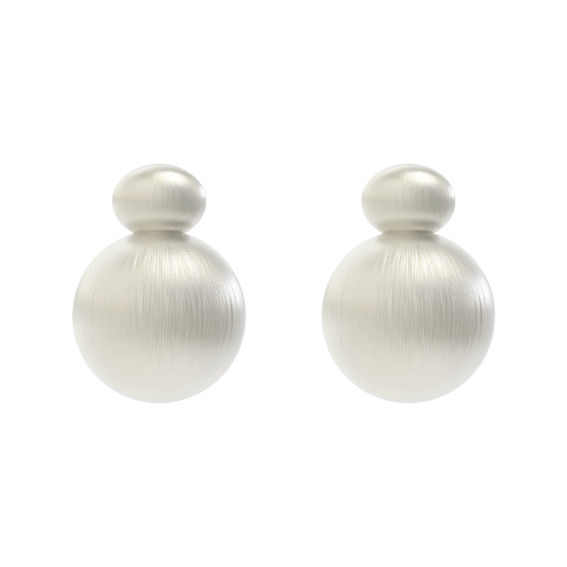 SUN HUNTER Vintage Cocoon Earrings with Elegant Round Design and Brushed Finish