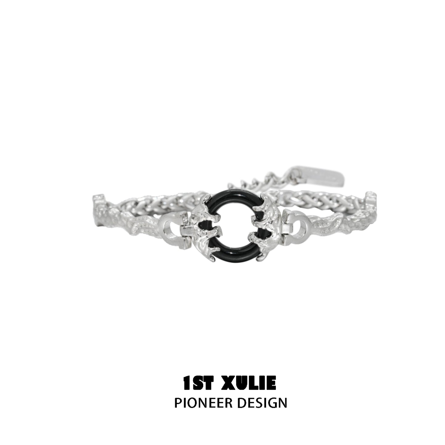 Stylish black and white couple bracelet featuring a unique design by 1STXULIE