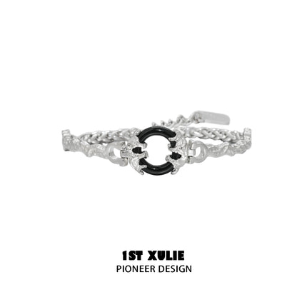 Stylish black and white couple bracelet featuring a unique design by 1STXULIE
