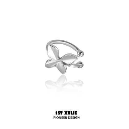 Butterfly silver ear cuff from 1STXULIE showcasing a sleek and elegant design