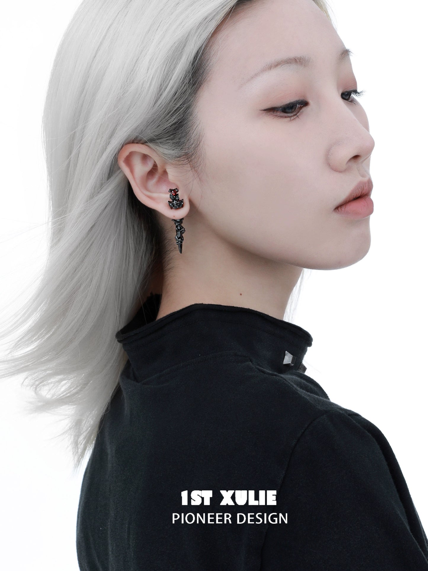 Stylish cathedral rose piercing earrings by 1ST XULIE, adding elegance to any outfit