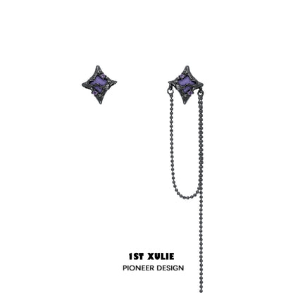 1STXULIE Celestial ear cuff jewelry with purple accents for a stylish look