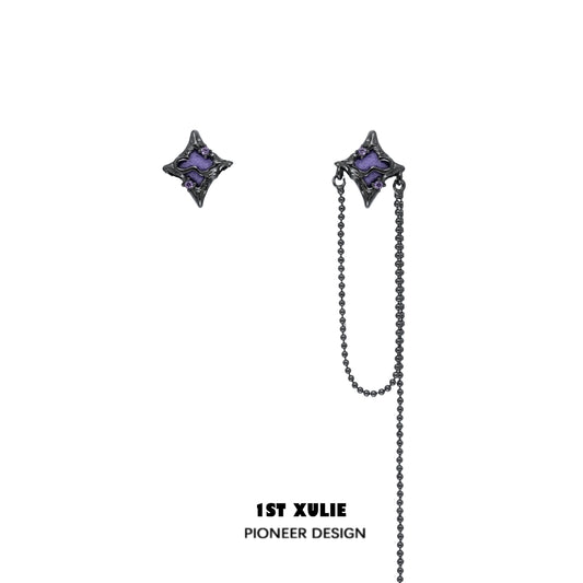 1STXULIE Celestial ear cuff jewelry with purple accents for a stylish look