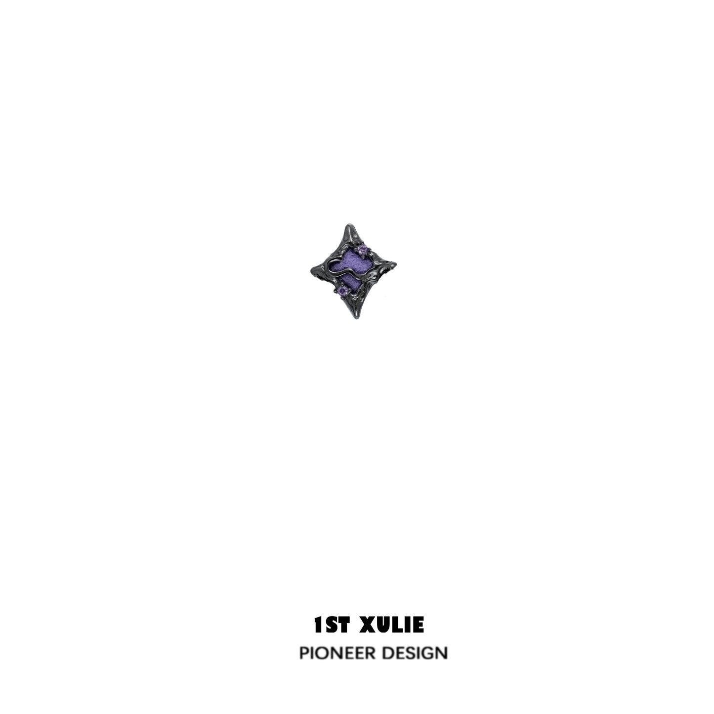 Elegant 1STXULIE celestial ear cuff jewelry featuring a star-shaped design with a purple gemstone