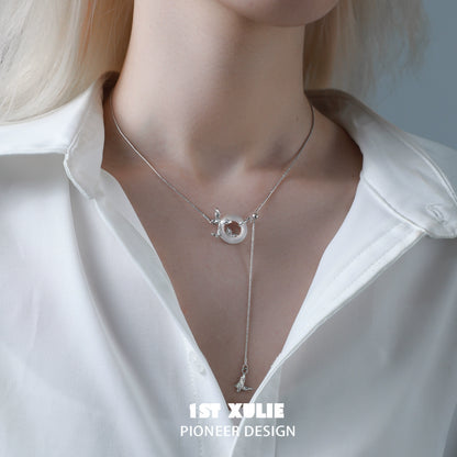 Silver chalcedony butterfly necklace featuring a unique pendant design for elegant styling