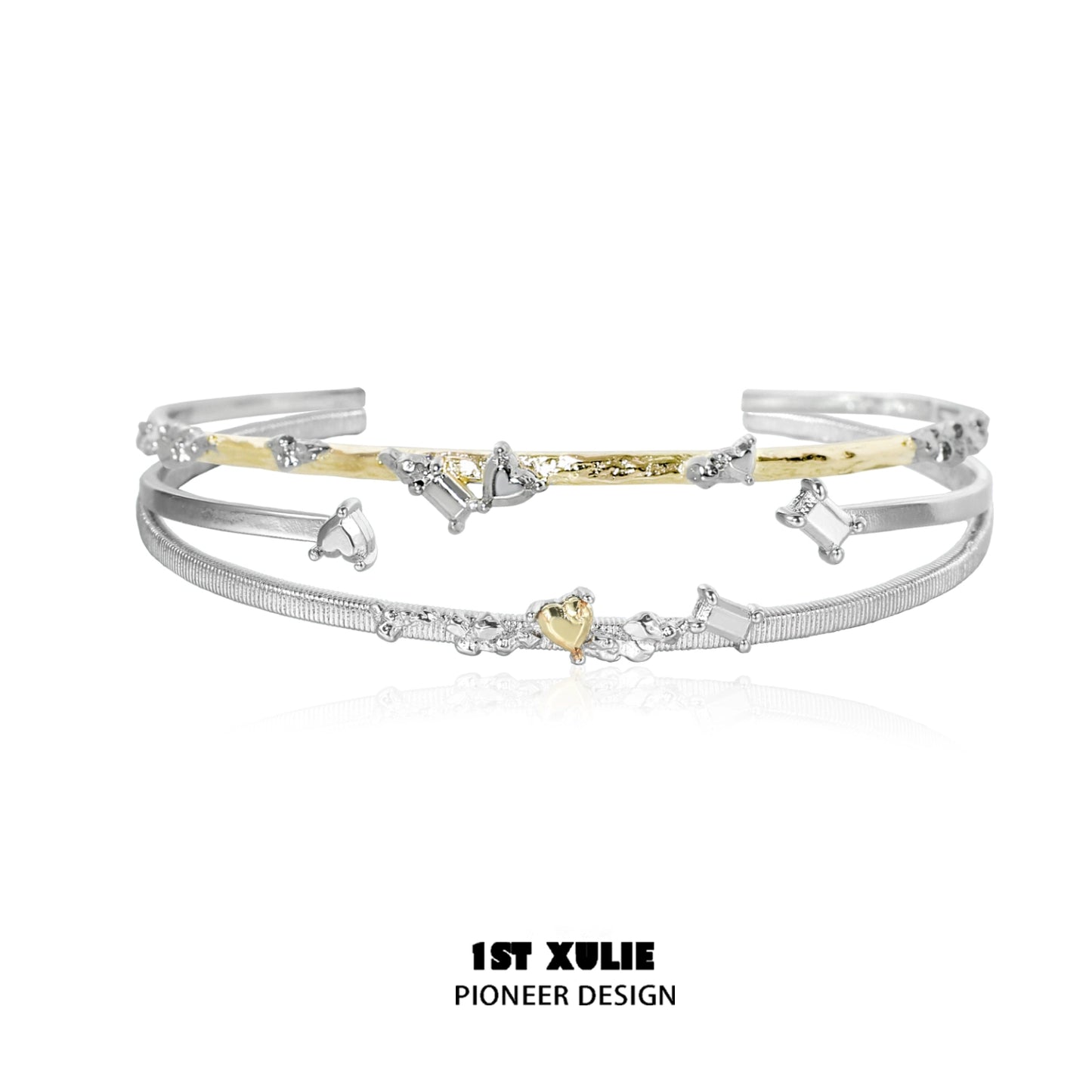 Stylish couple bracelet for girlfriend and boyfriend featuring elegant silver and gold designs