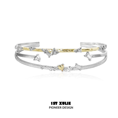 Stylish couple bracelet for girlfriend and boyfriend featuring elegant silver and gold designs