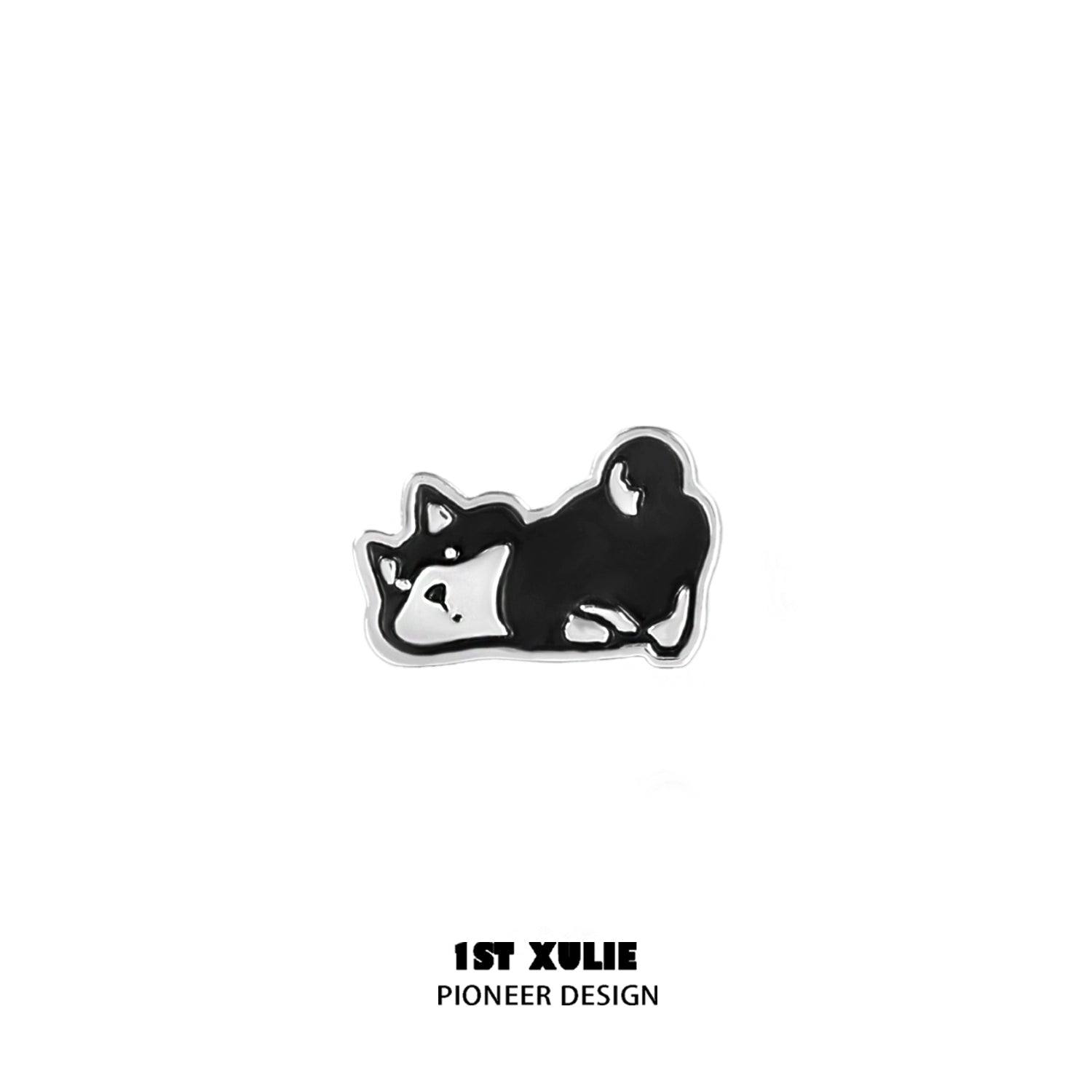 Adorable cute puppy earrings featuring a black and white puppy design for dog lovers