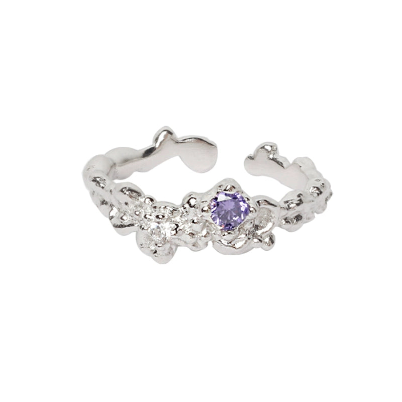 Dream fairy purple zircon ring with intricate design and sparkling stones for elegant style