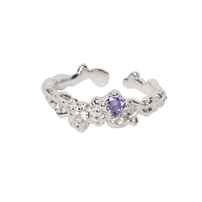 Dream fairy purple zircon ring with intricate design and sparkling stones for elegant style