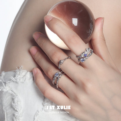 Elegant dream fairy purple zircon ring designed with shimmering accents for a magical look