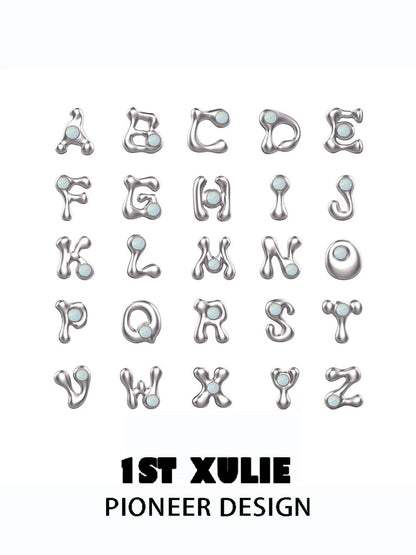 Edgy letter silver stud earrings featuring unique designs for a contemporary look