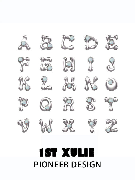 Edgy letter silver stud earrings featuring unique designs for a contemporary look