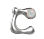 Edgy letter silver stud earrings featuring a unique design with a colorful stone accent