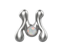 1STXULIE Edgy Letter Silver Stud Earrings with Shiny Finish and Colorful Accent
