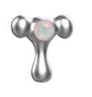 Unique design of edgy letter silver stud earrings with an opal centerpiece for a stylish look
