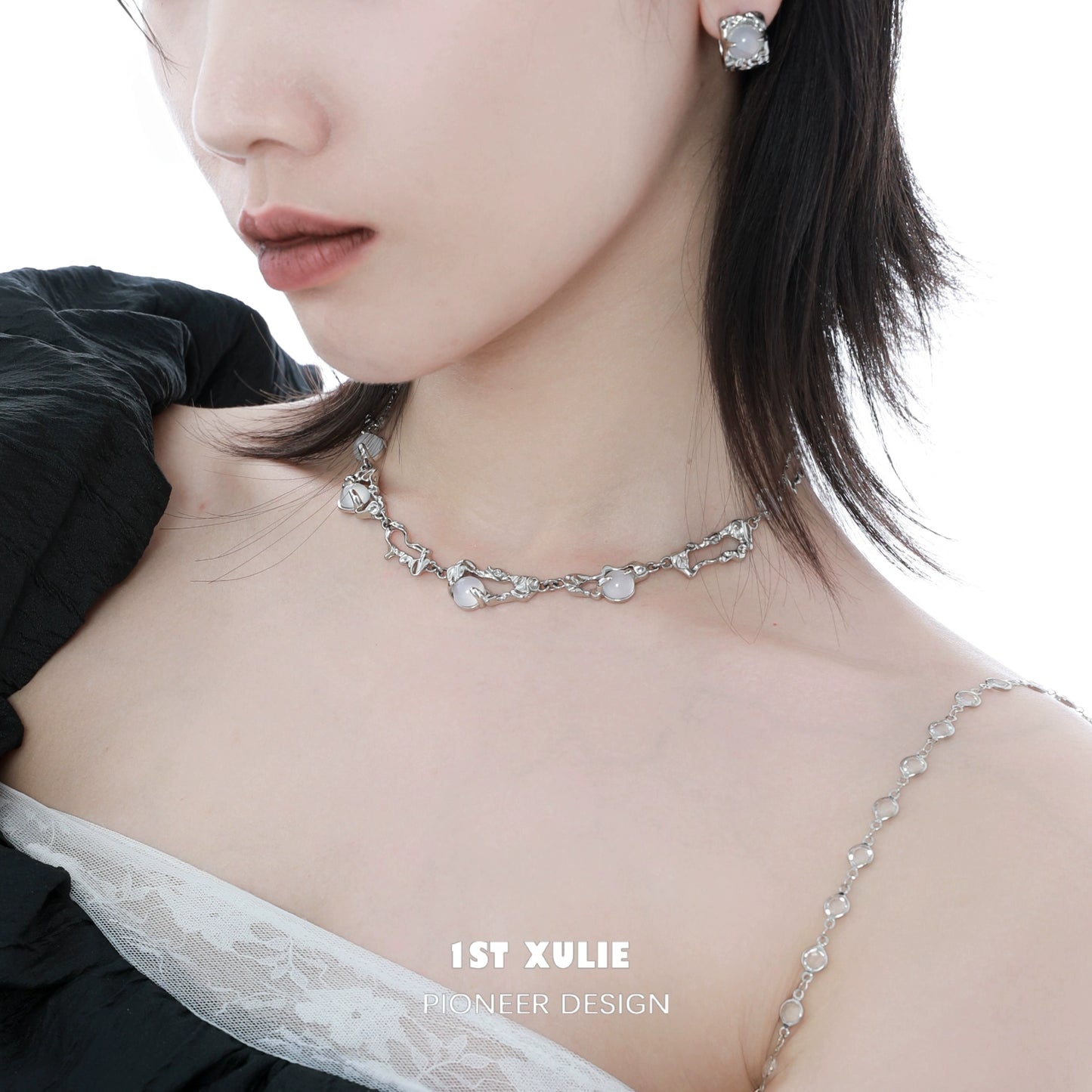 1ST XULIE Frost Goddess Beaded Necklace with Elegant Design, Perfect for Stylish Outfits