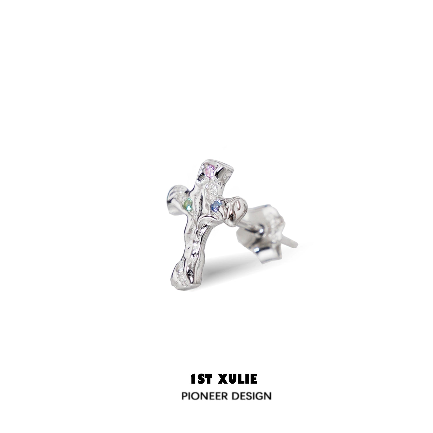 Stylish frozen cross zircon earrings featuring a unique design and sparkling details