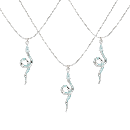 Frozen snake silver necklace with intricate design and shimmering accents for stylish jewelry lovers