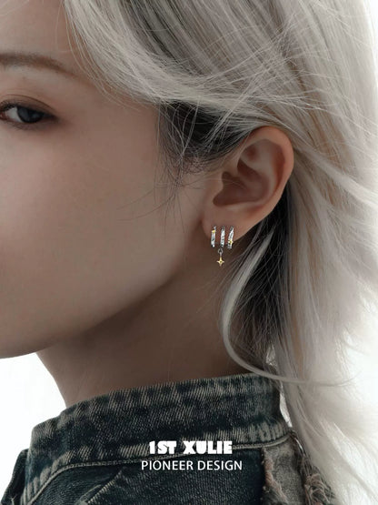 1ST XULIE Galactic Star Earrings with Sparkling Design for Stylish Accessories