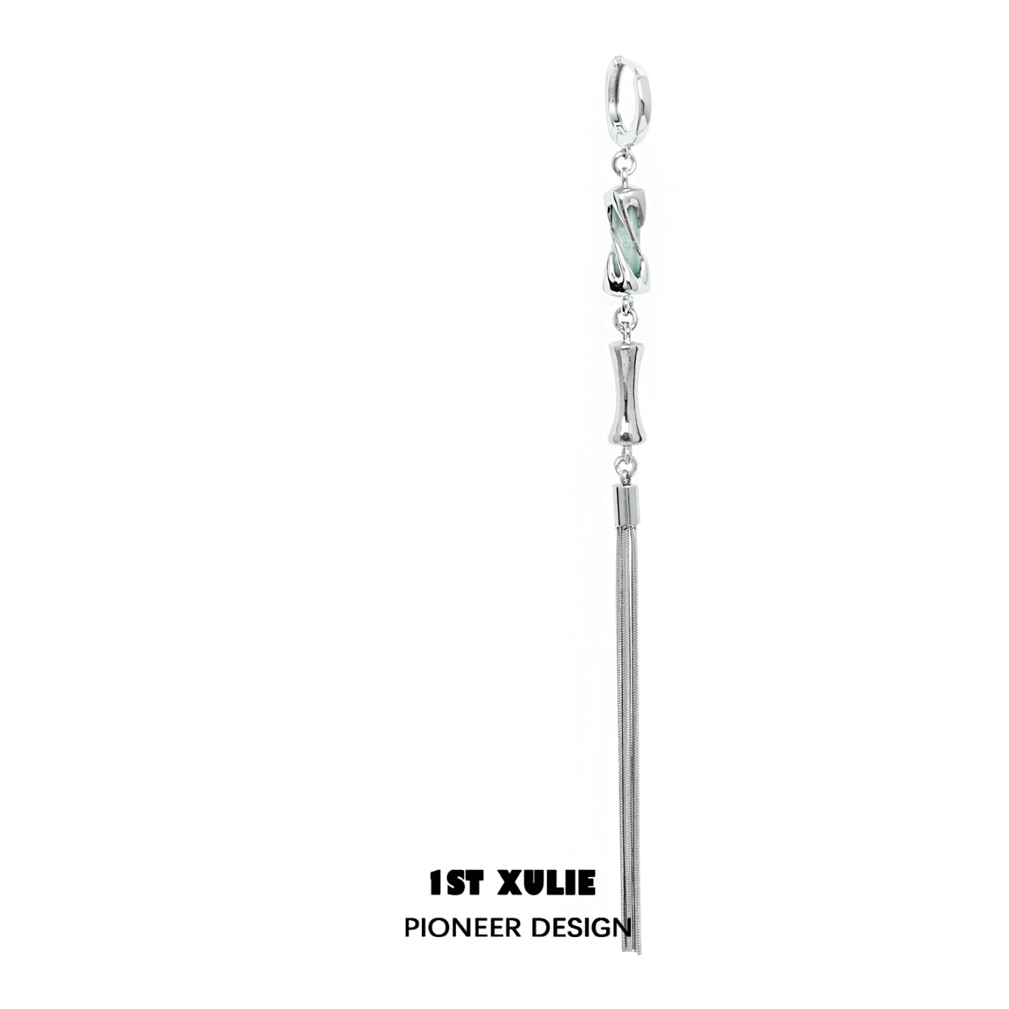 Elegant jade tassel earrings featuring a sleek design and polished finish