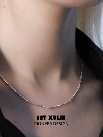Stylish minimalist bamboo necklace by 1ST XULIE, featuring a delicate design for everyday wear