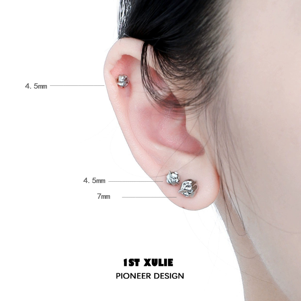 1ST XULIE Minimalist Bell Echo Earrings in Silver for Elegant Everyday Wear