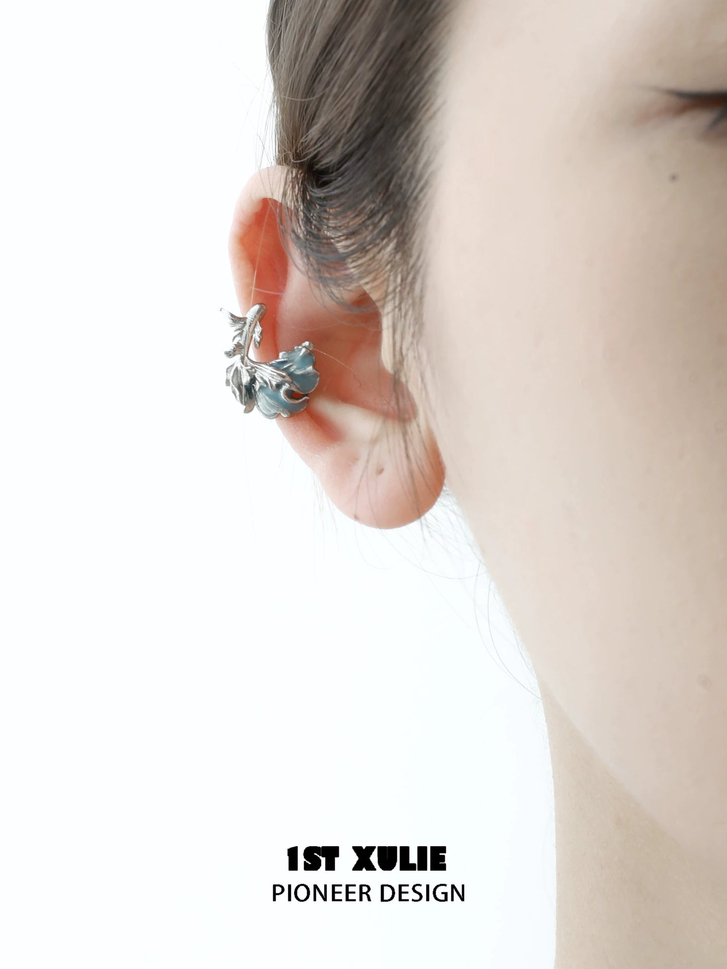 Silver Mystic Mermaid Tail Earrings with Green Accents for a Unique Ocean-Inspired Look