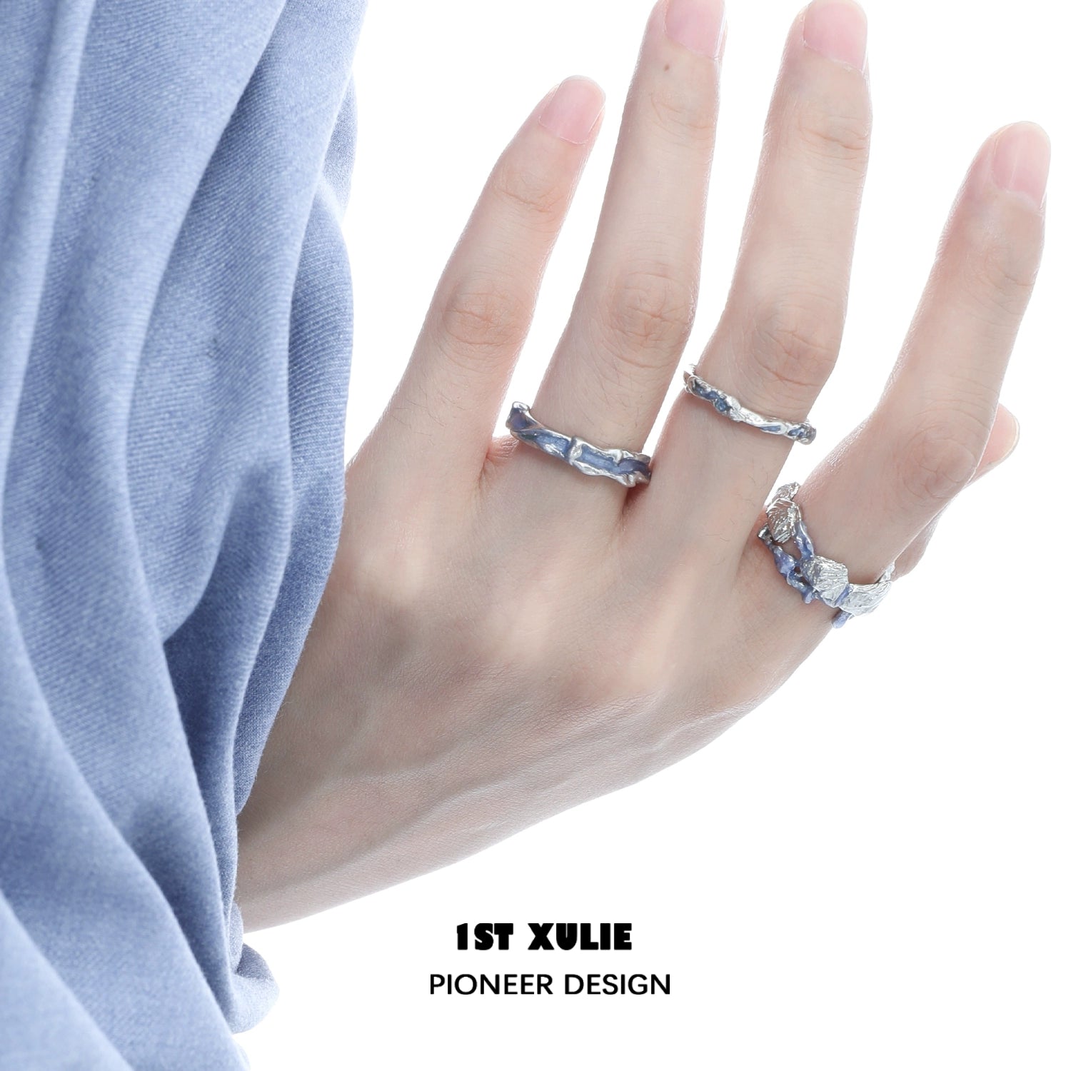 Ocean Elf Couple Ring by 1ST XULIE with a unique textured design for couples