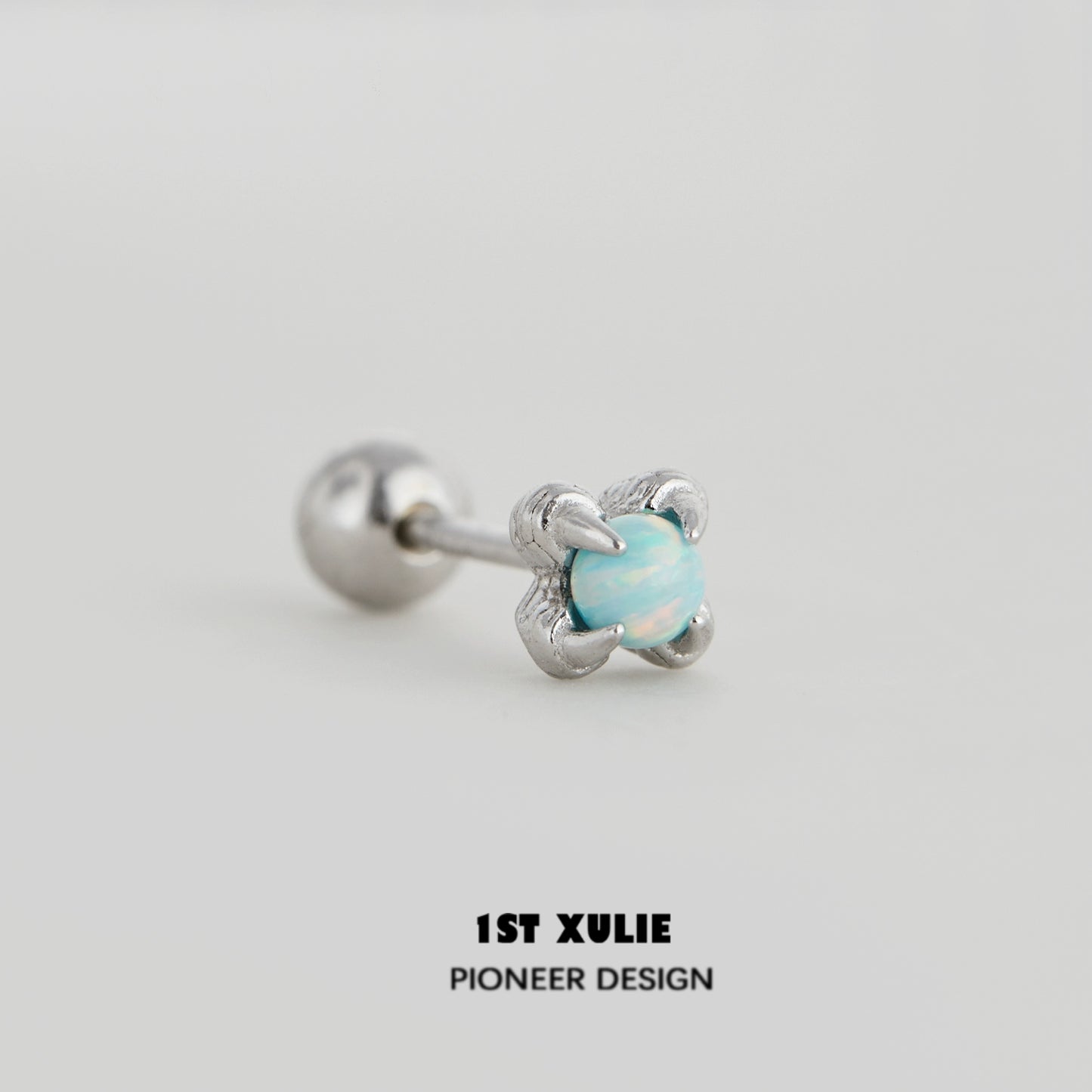 1STXULIE opal stud earrings in claw setting for a unique and stylish accessory