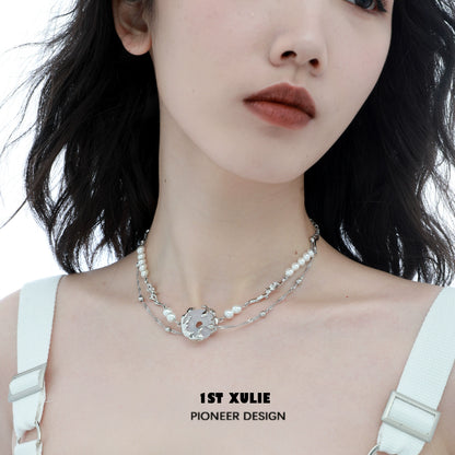 Stylish punk pearl choker necklace with unique design for trendy fashion enthusiasts