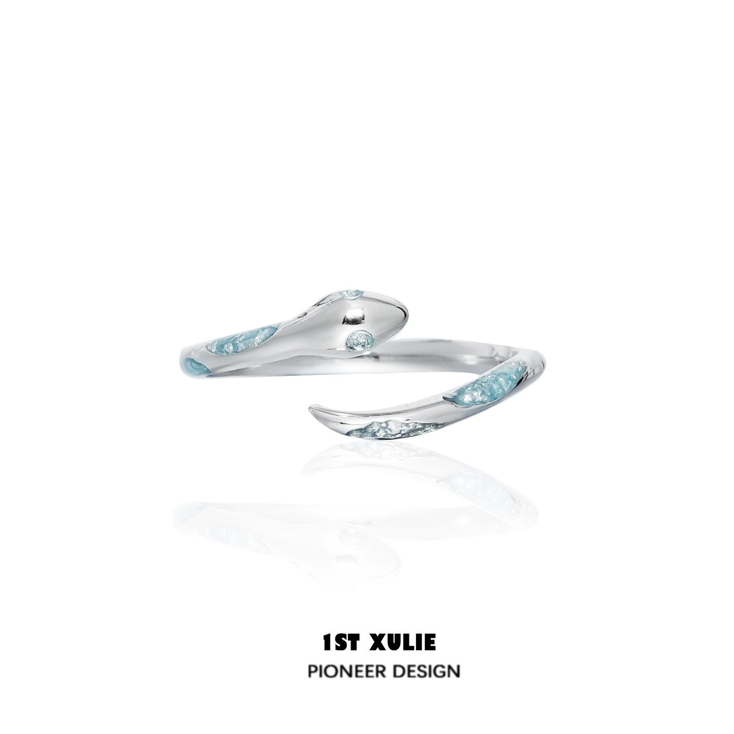 Stylish silver snake ring featuring a unique design with textured accents for a modern look