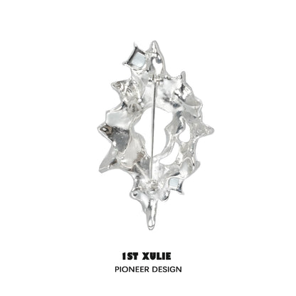 Unique silver statement brooch with an artistic design by 1ST XULIE for stylish accessorizing