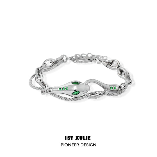 Stylish Slytherin snake bracelet with green accents for fans of the wizarding world