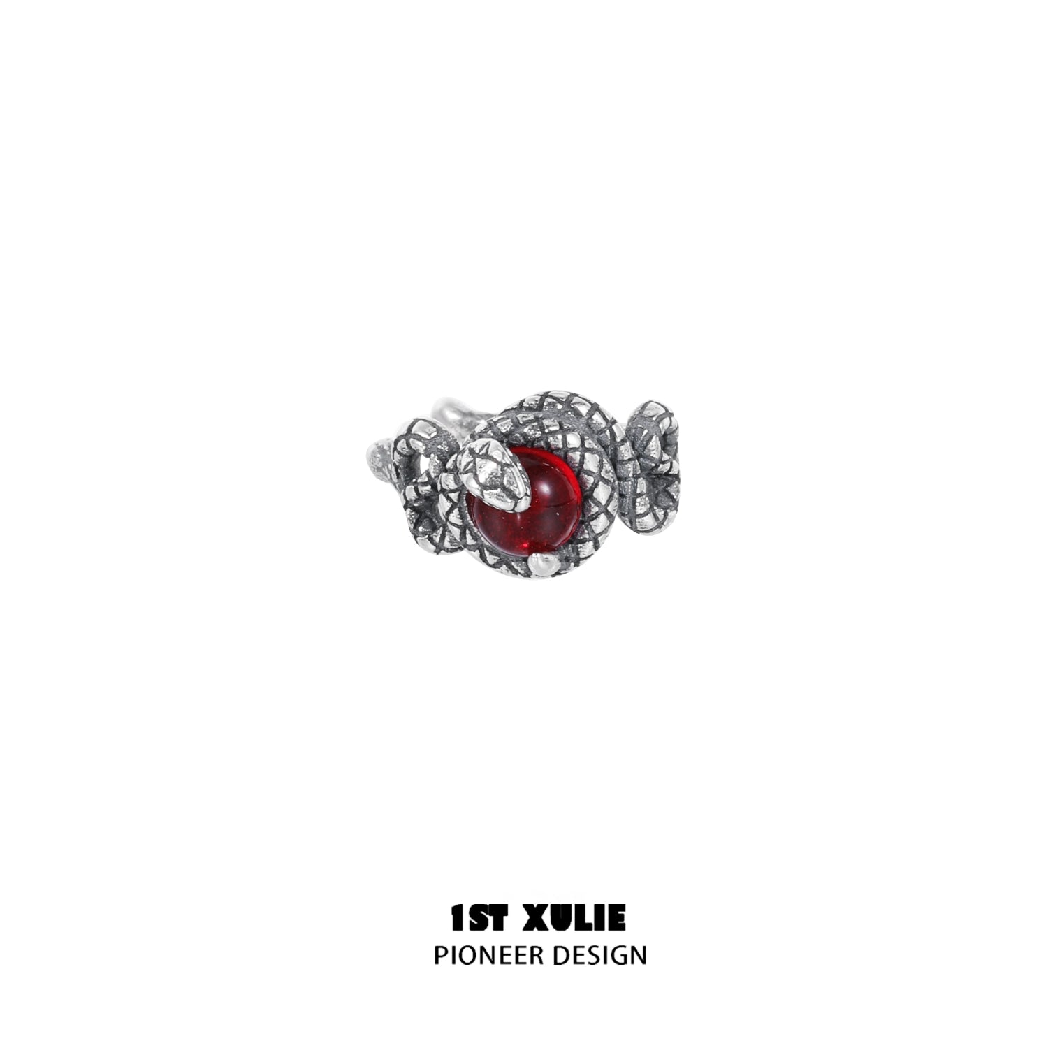 Slytherin snake ear cuff featuring intricate design and a red gemstone for a stylish look