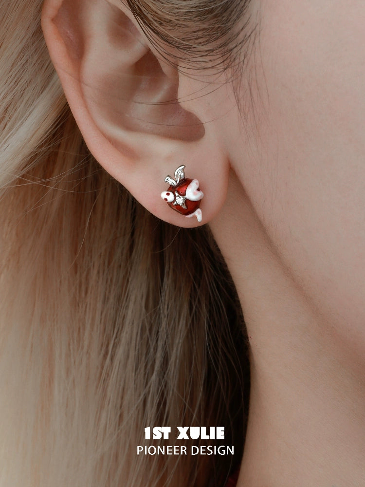 1ST XULIE Snake Apple Earrings in Colorful Design for Unique Fashion Statement