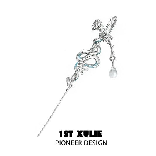 1STXULIE snake ear piercing jewelry with intricate design and pearl detail for unique style