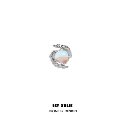 1ST XULIE Y2K fairy nail chain ring featuring a unique design with a colorful gemstone