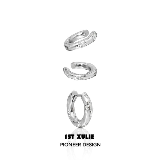 1ST XULIE Y2K frosted ear cuff with a stylish design and shiny finish for trendy accessorizing