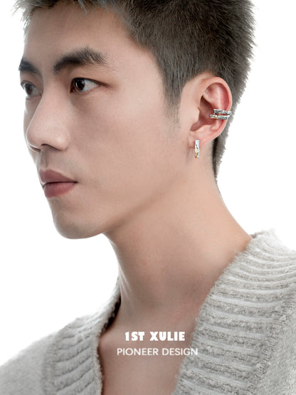 Y2K star ear cuff showcased on model with short hair for a trendy look
