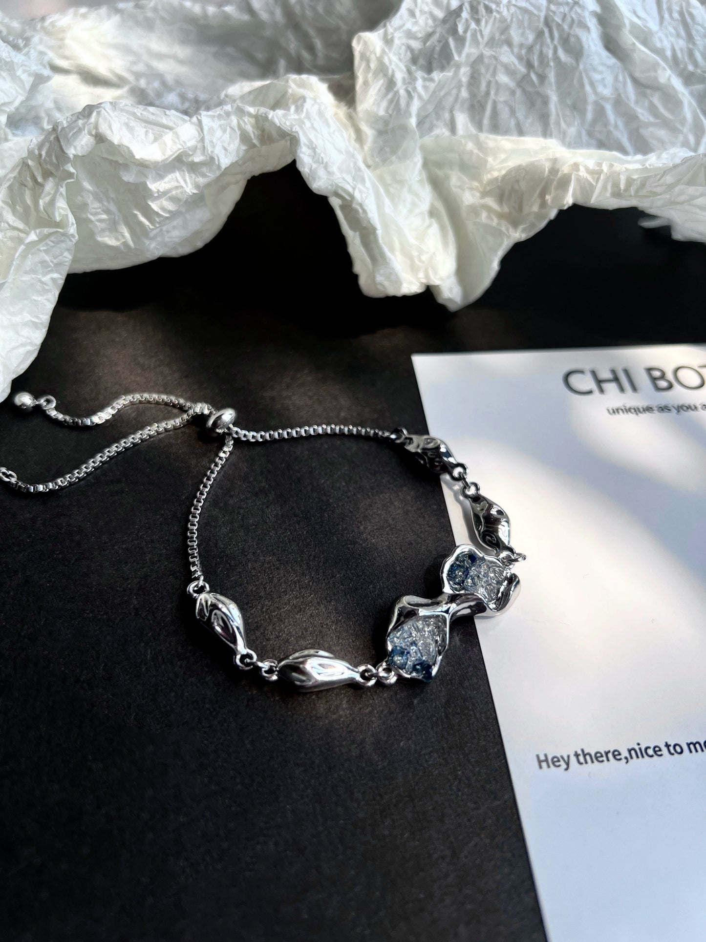 "Lava Stone" Haze Blue Bracelet