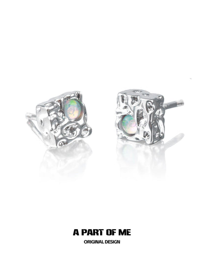 Square Aurora Stud Earrings